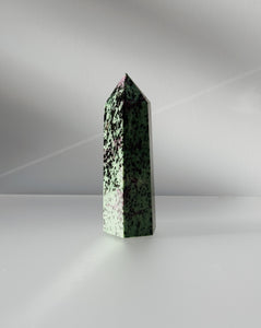 Zoisite with Ruby Obelisk